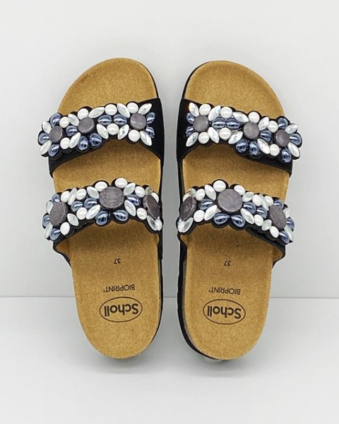 Scholl Sintra 2 Straps: Sandali Con Cristalli, Plantare Bioprint - Beige/Multi, Taglia 41
